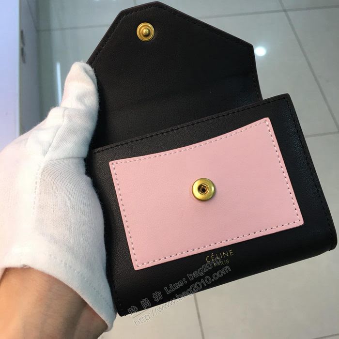 CELINE女包 pocket信封錢包 2106 小牛皮 多功能長錢包 賽琳短款拼色女錢包  sl2067